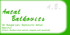 antal balkovits business card